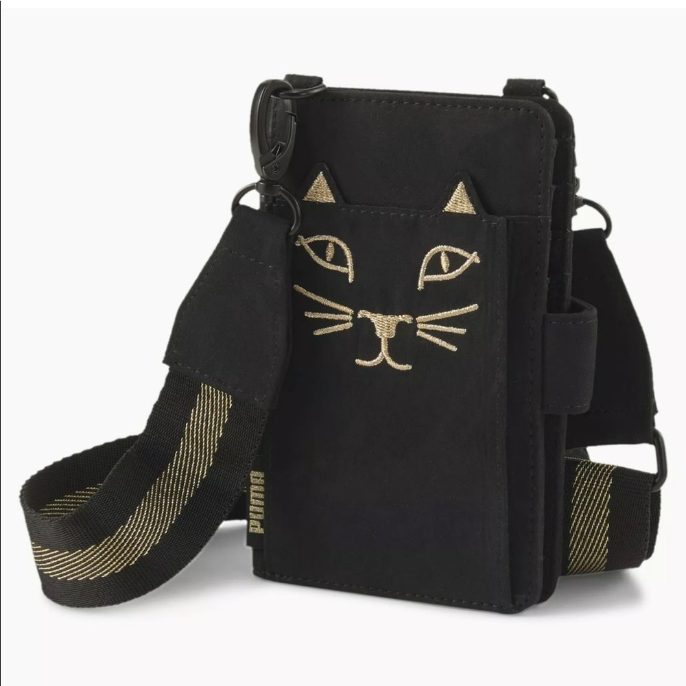 RESTOCKED! PUMA x Charlotte Olympia black cat feline crossbody wallet bag